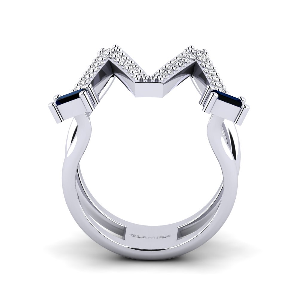 Palladium 950 Saphir SYLVIE Ringe Martox - M