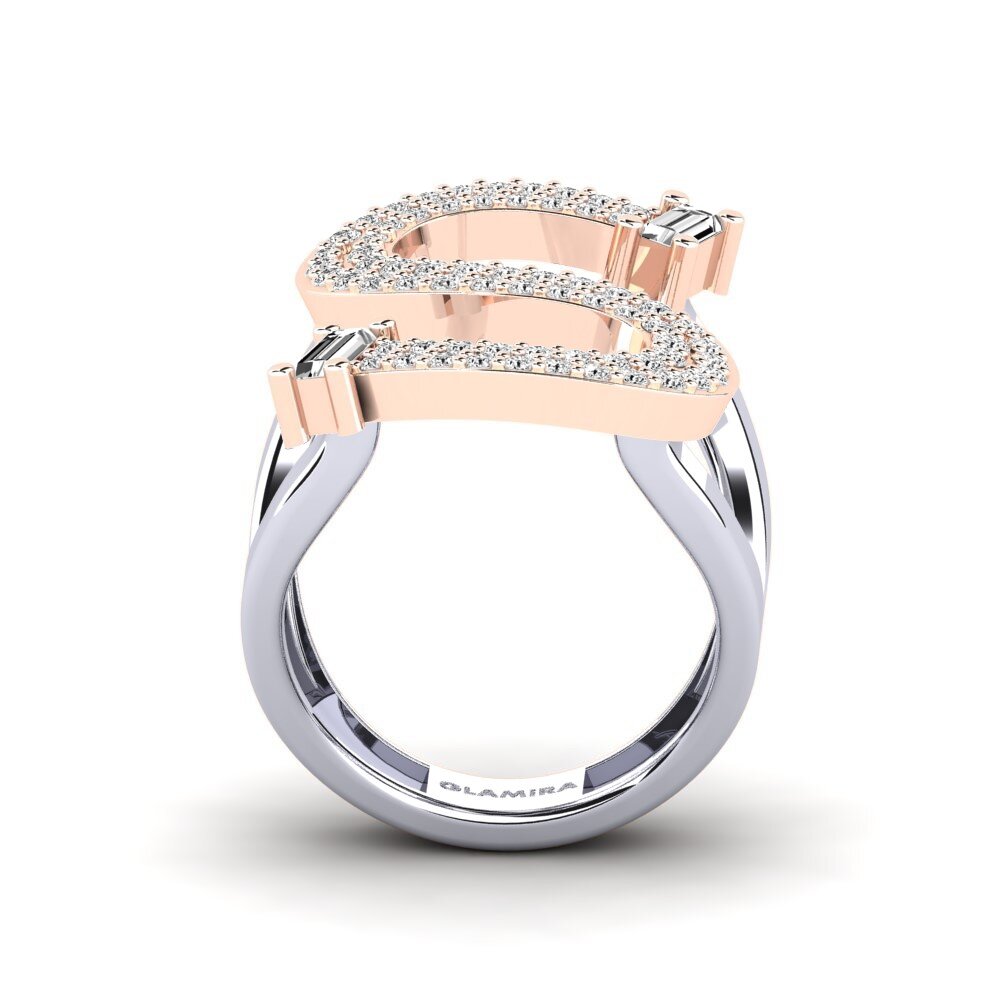 Weiss & Rotgold 750 Moissanit SYLVIE Ringe Martox - S