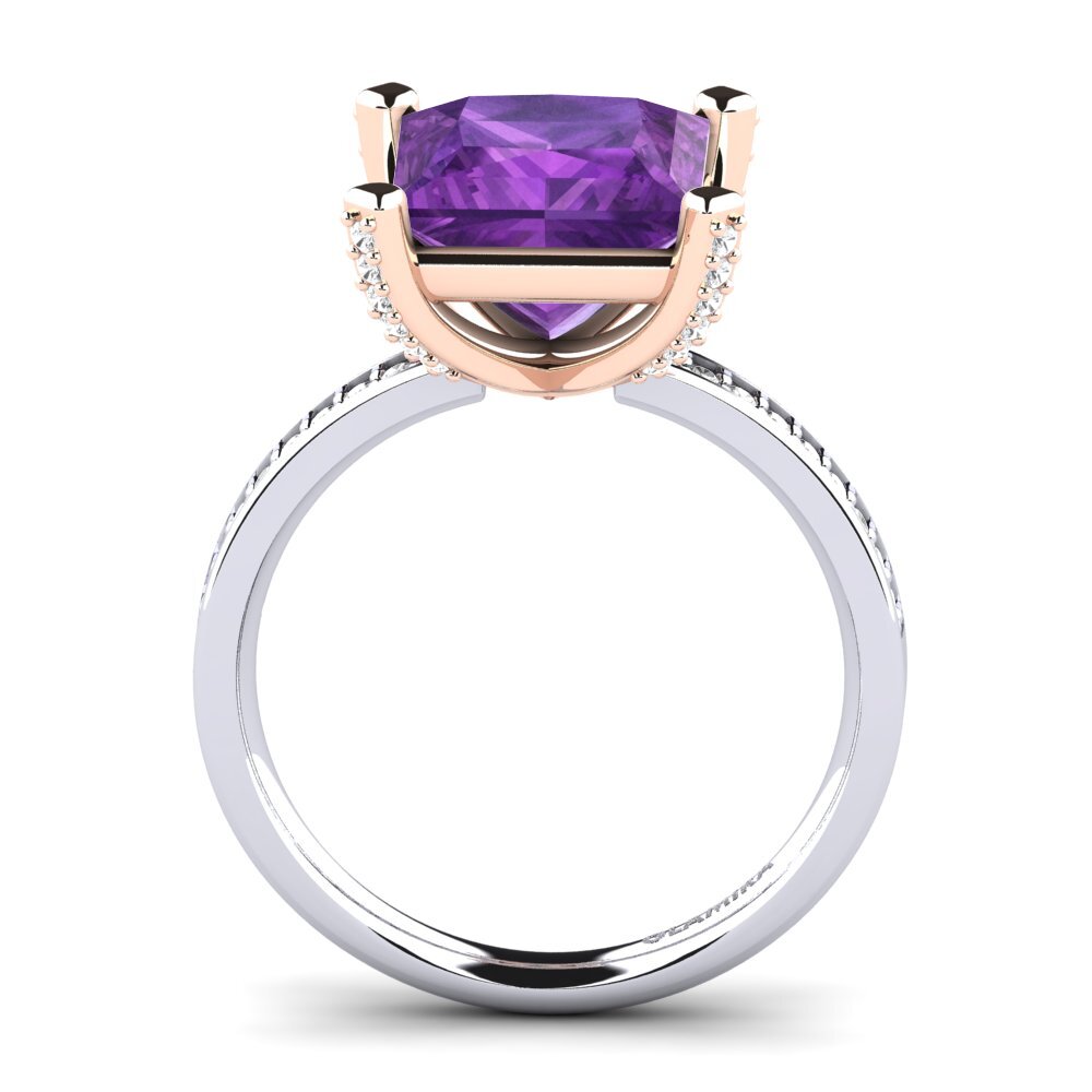 18k Oro Blanco / Rosa Anillo Martoya