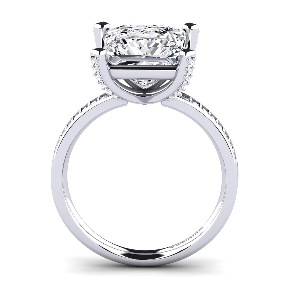 9k Oro Blanco Anillo Martoya