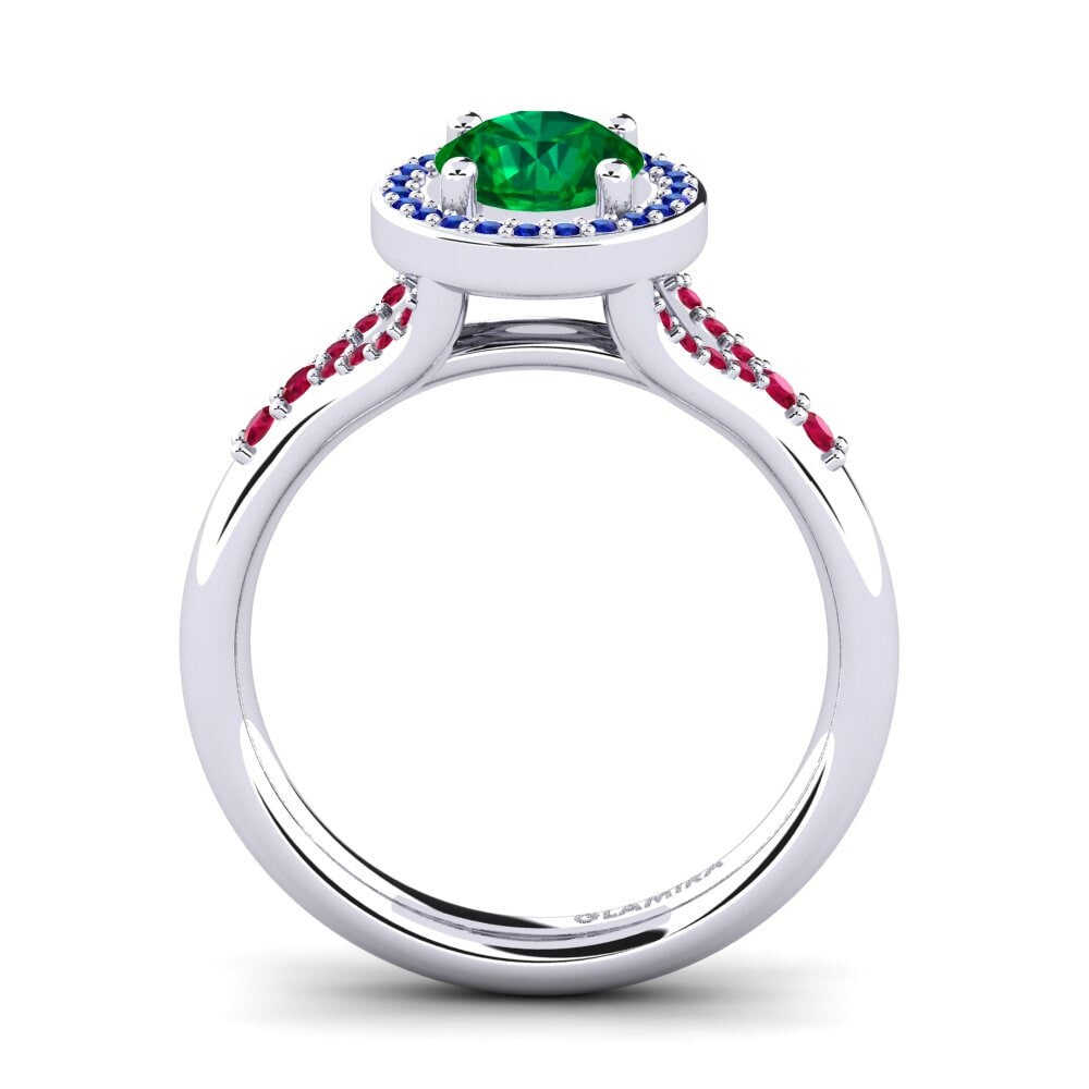 Emerald (Lab Created) Engagement Ring Marvina