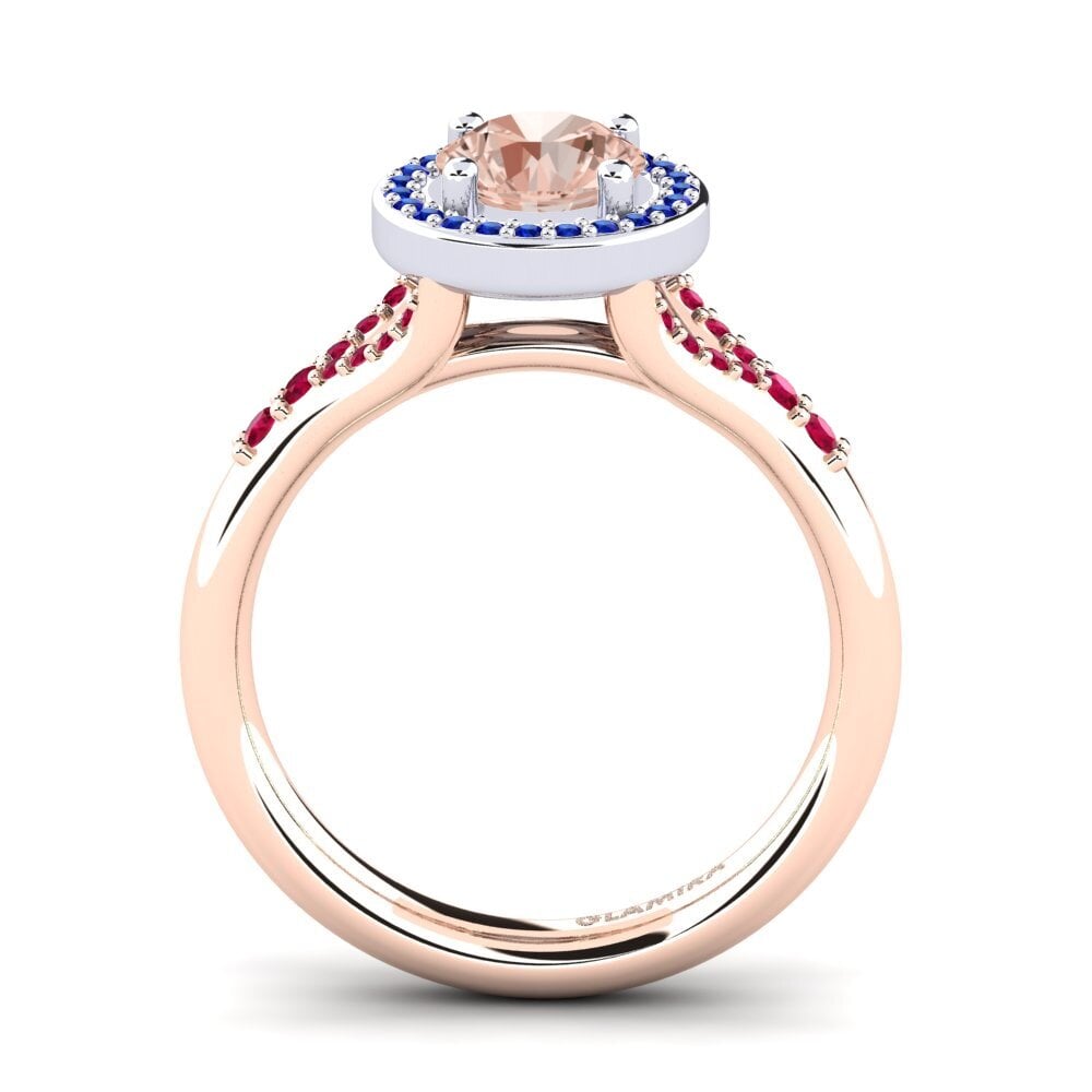 14ct Rose / White Gold Morganite Engagement Ring Marvina