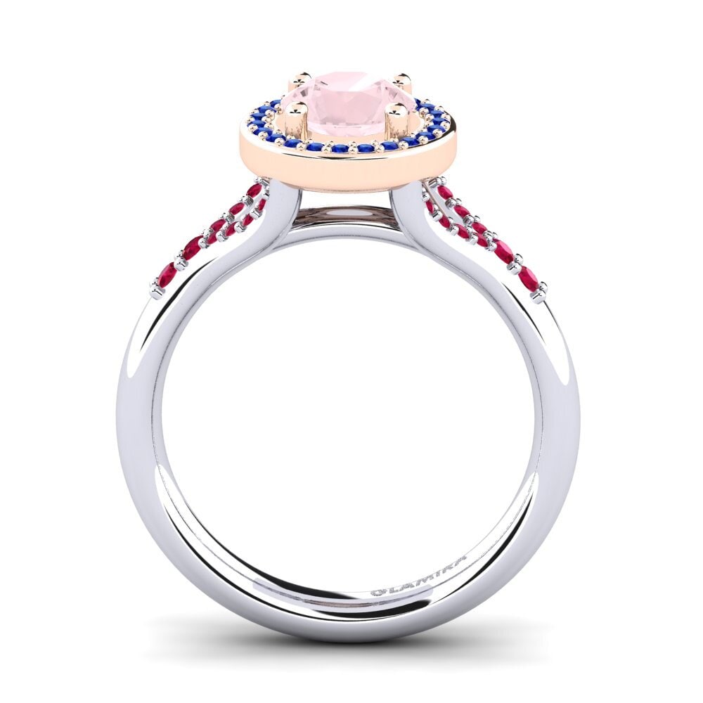14ct White / Rose Gold Rose Quartz Engagement Ring Marvina