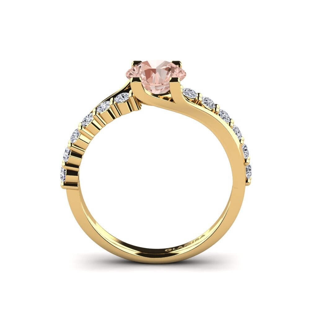 14ct Yellow Gold Morganite Engagement Ring Maryellen