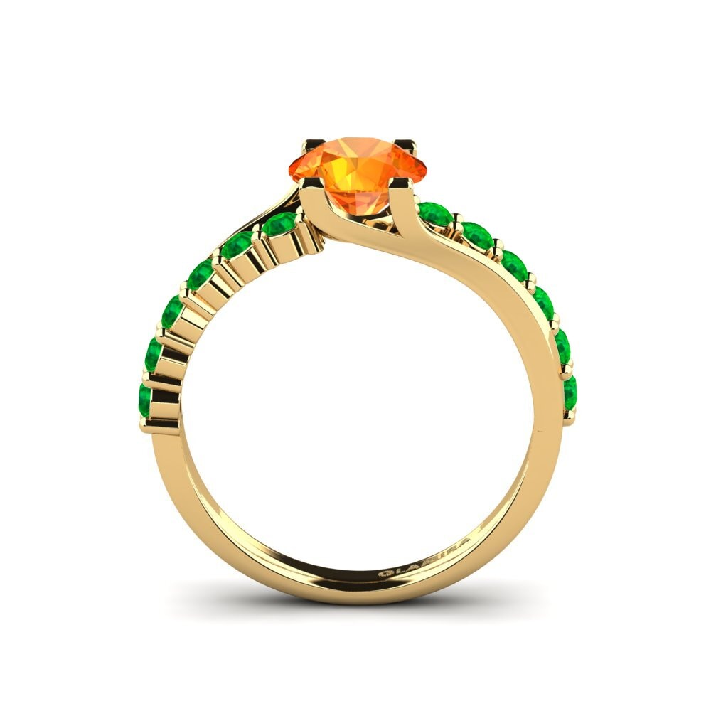 Orange Sapphire Engagement Ring Maryellen