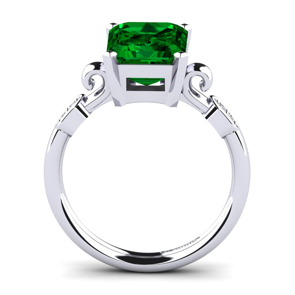 Green Zirconia Engagement Ring Mathina