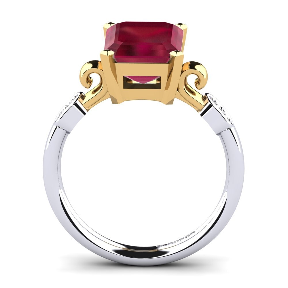 18k Oro Blanco / Amarillo Anillo de compromiso Mathina