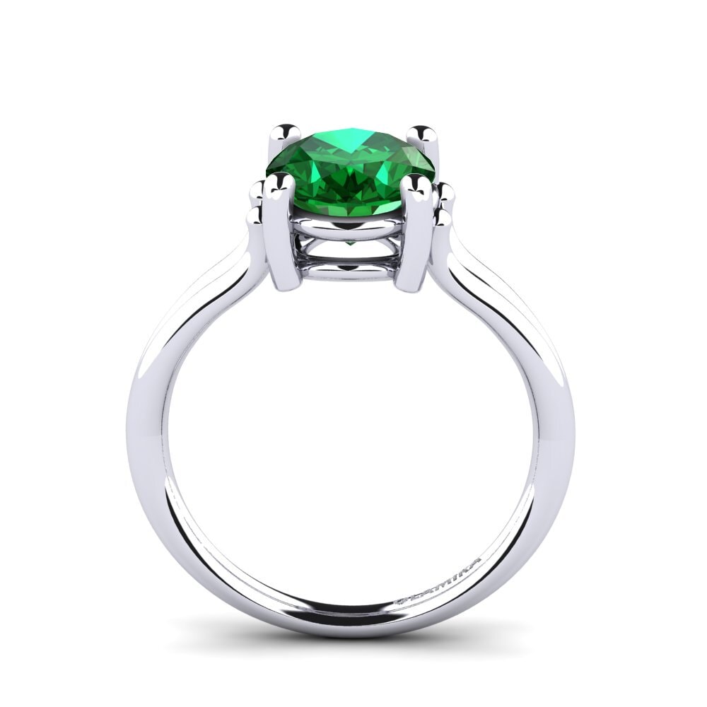 Esmeralda (creada en laboratorio) Anillo de compromiso Matteline