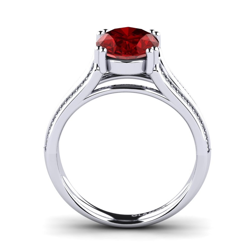 Ruby (Lab Created) Engagement Ring Matteya