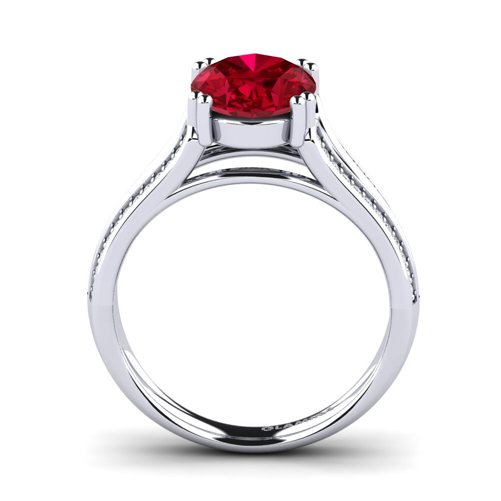 Red Zirconia Engagement Ring Matteya