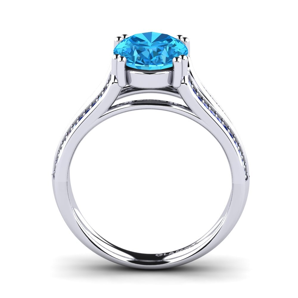 White Silver Engagement Ring Matteya