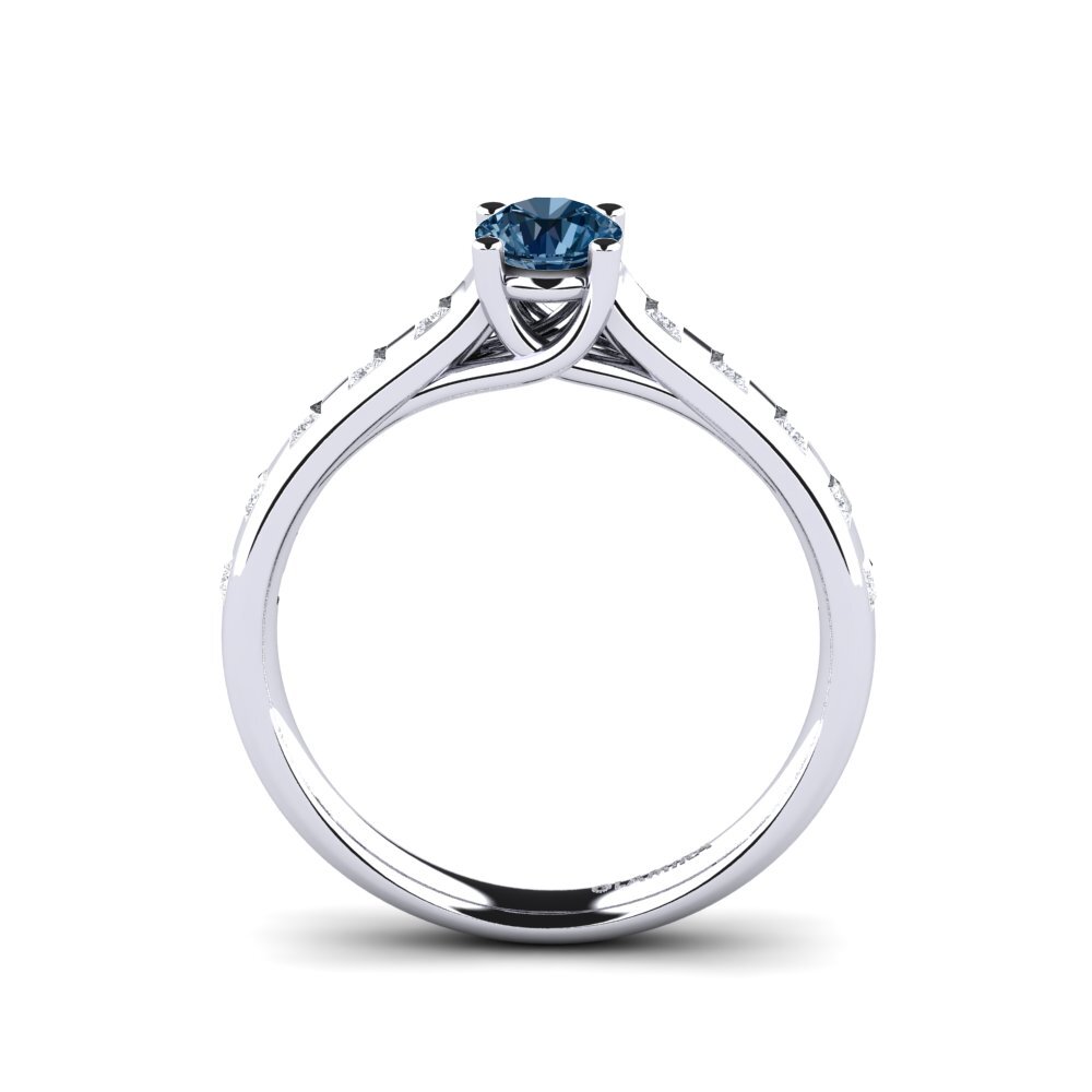 Diamante Azul Anel de Noivado Mauricette