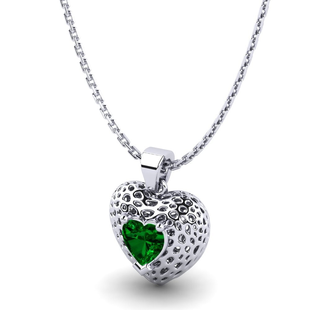 Plata 925 Circonita Verde Colgante de Mujer Maxine