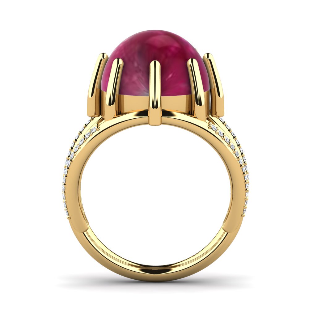 Bracelet En Or Jaune 14 Carats 585 Avec 4 Rubis Cabochons - 14,8g Neuf Avec étiquettes