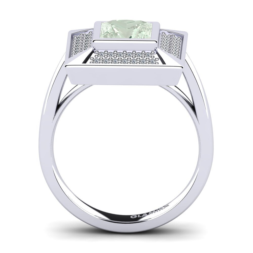 Green Amethyst Engagement Ring Meladia