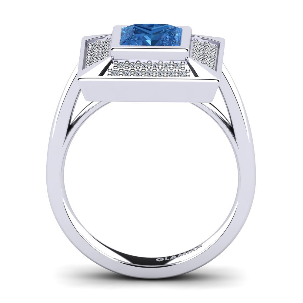 Dark Blue Zirconia Engagement Ring Meladia