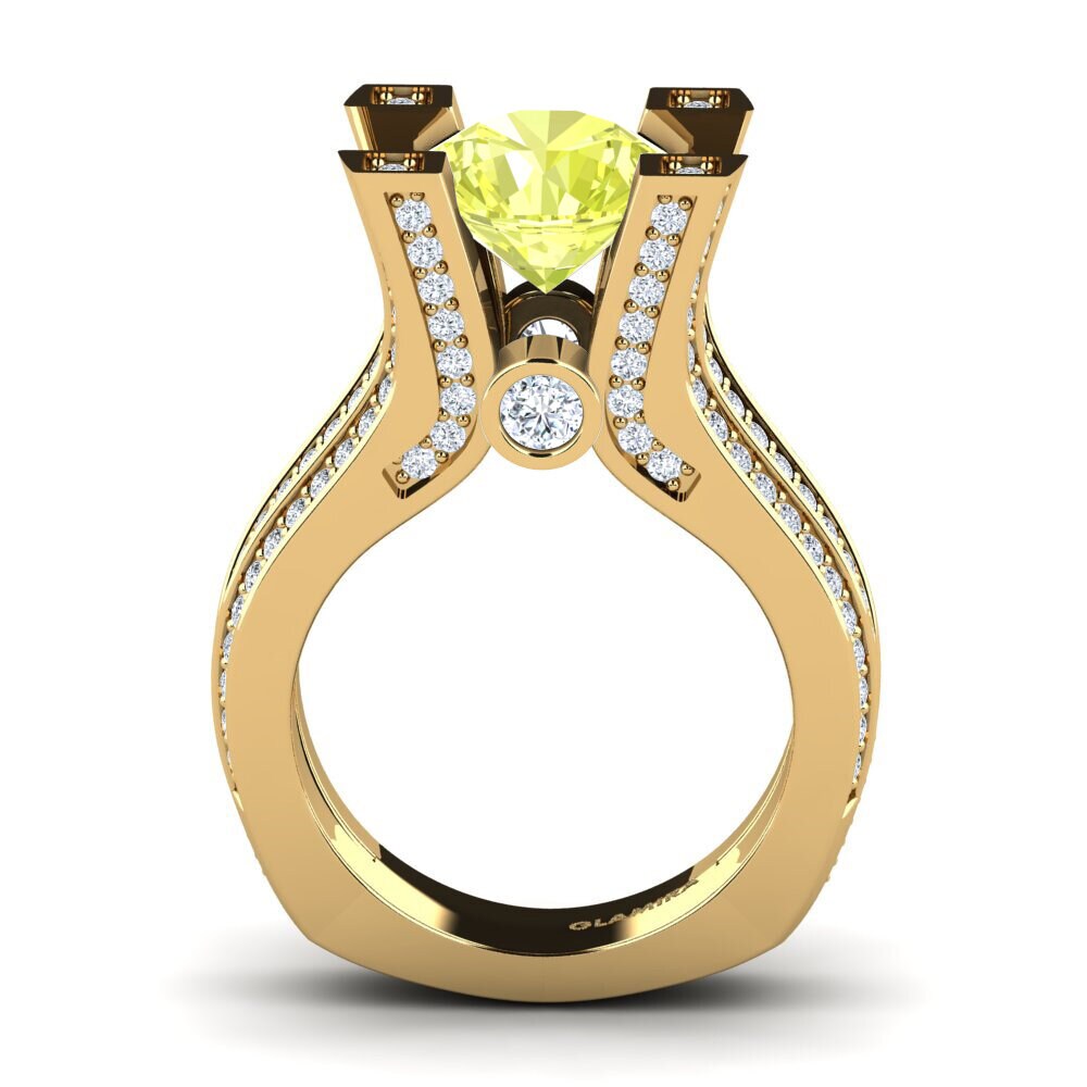 14ct Yellow Gold Lemon Quartz Engagement Ring Melita