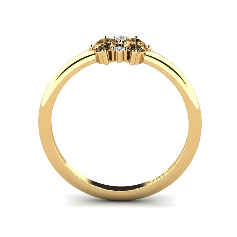 Ovalado Diamante café Anillo Mell