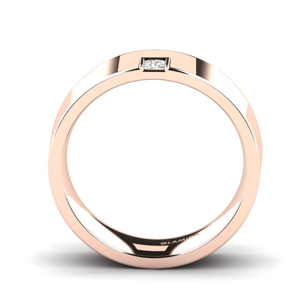 9ct Rose Gold White sapphire Men's Ring Silent Approval