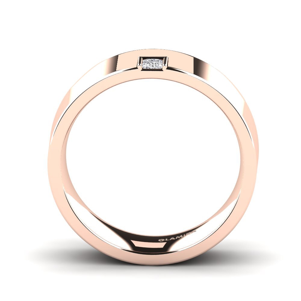 Oro Rosso 585 Diamante cresciuto in laboratorio Anello da uomo Silent Approval