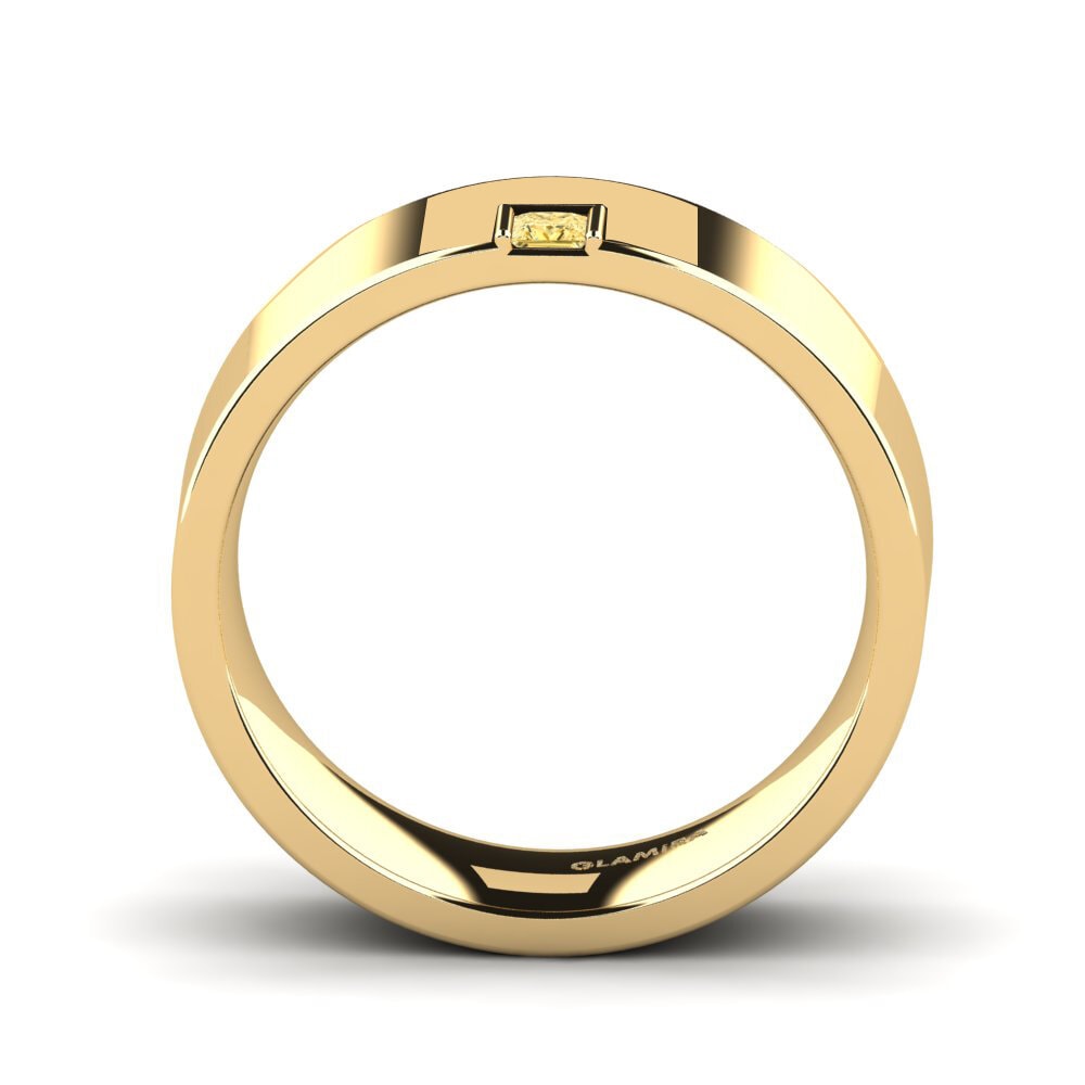 14ct Yellow Gold Yellow Diamond Men's Ring Silent Approval