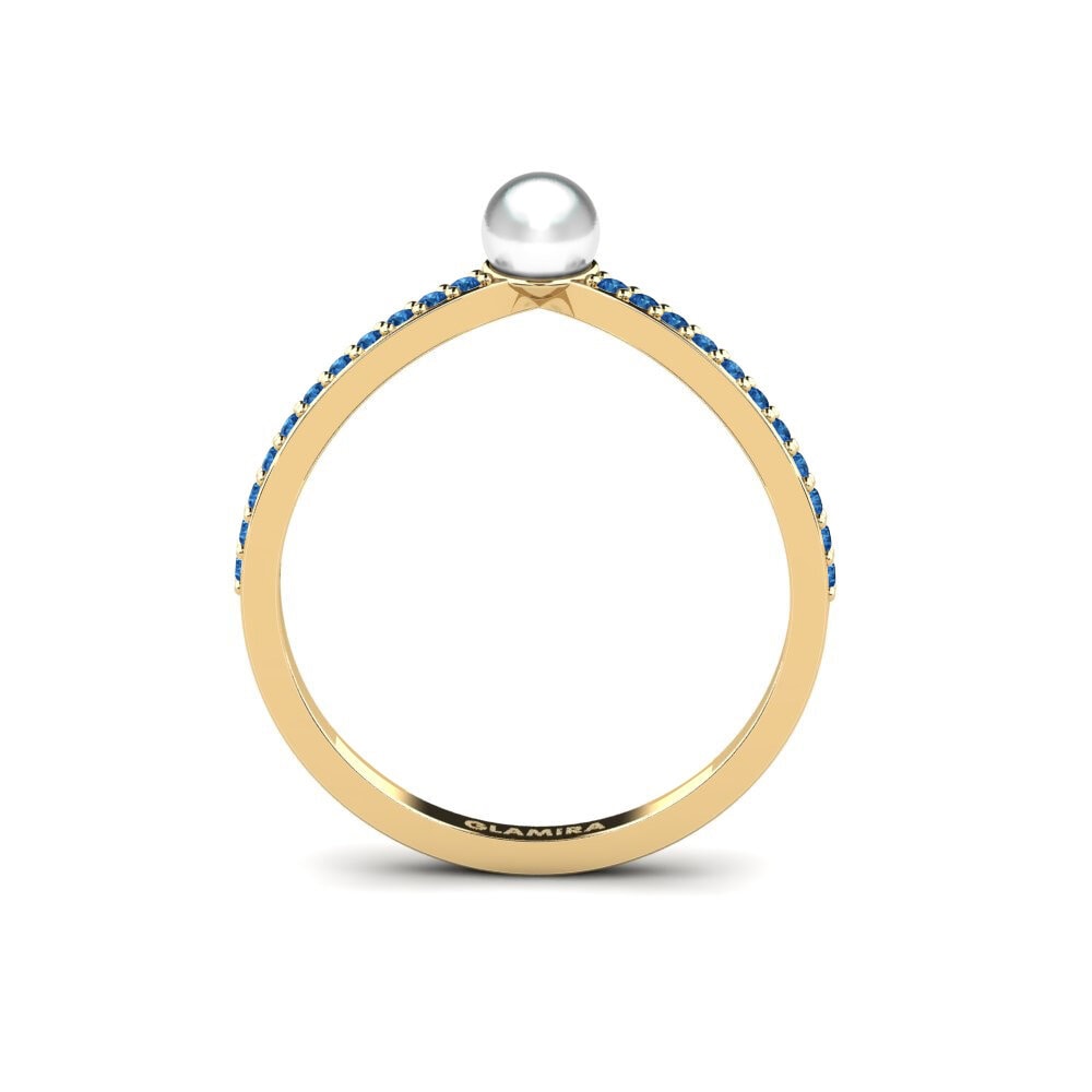 Zircônia azul escuro Anel Meng