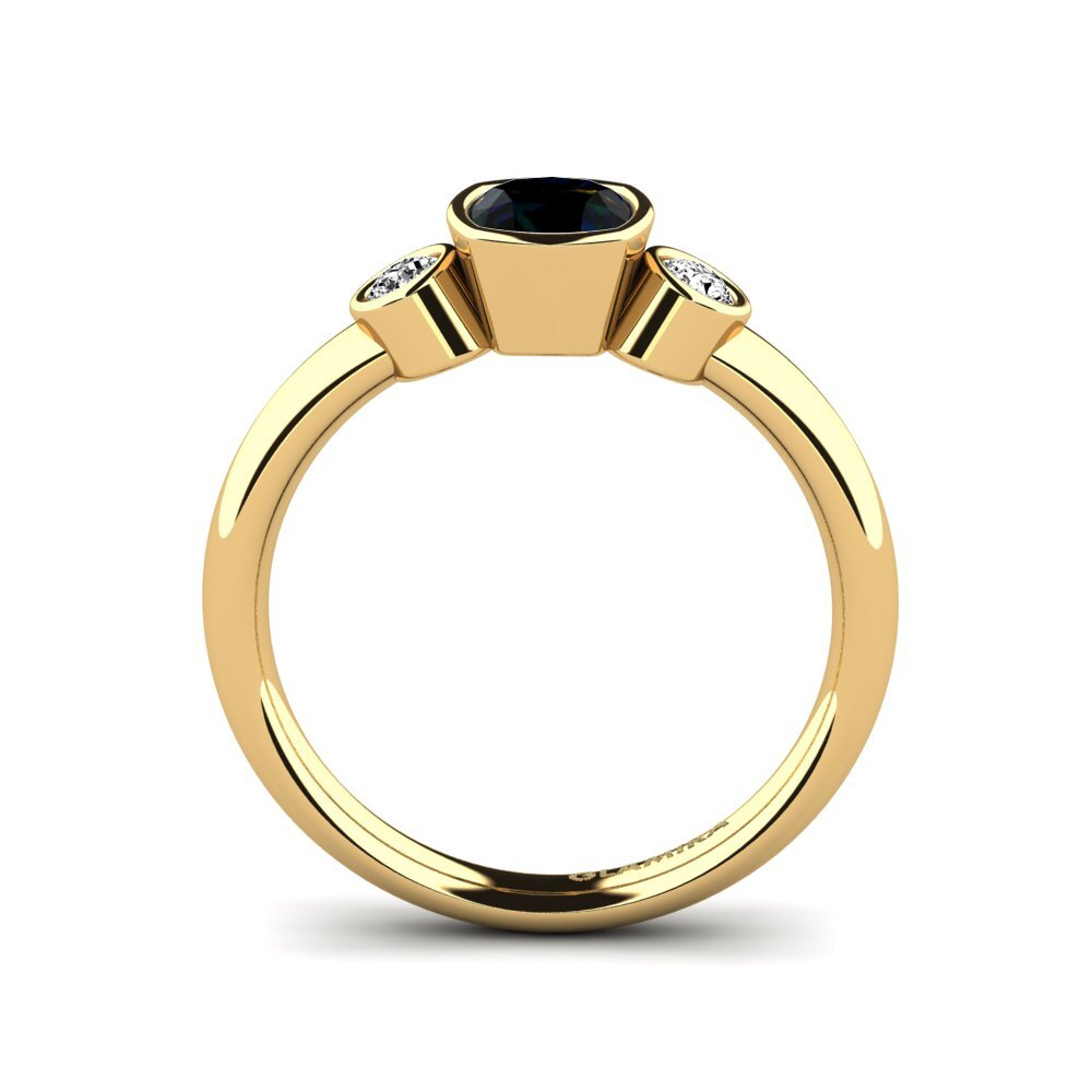 Black Opal Engagement Ring Merollia