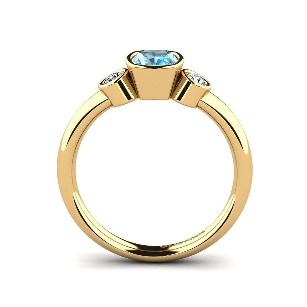 Blue Zircon Engagement Ring Merollia