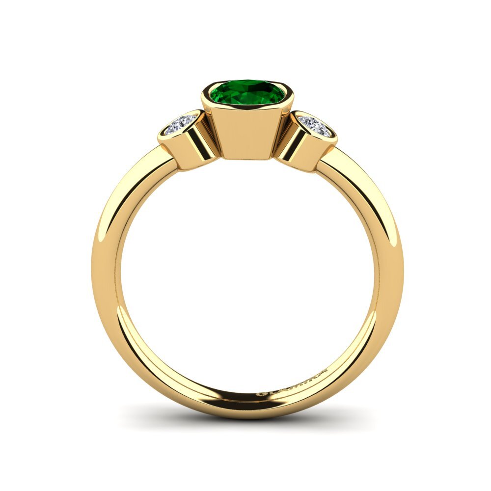 Zircônia Verde Anel de Noivado Merollia