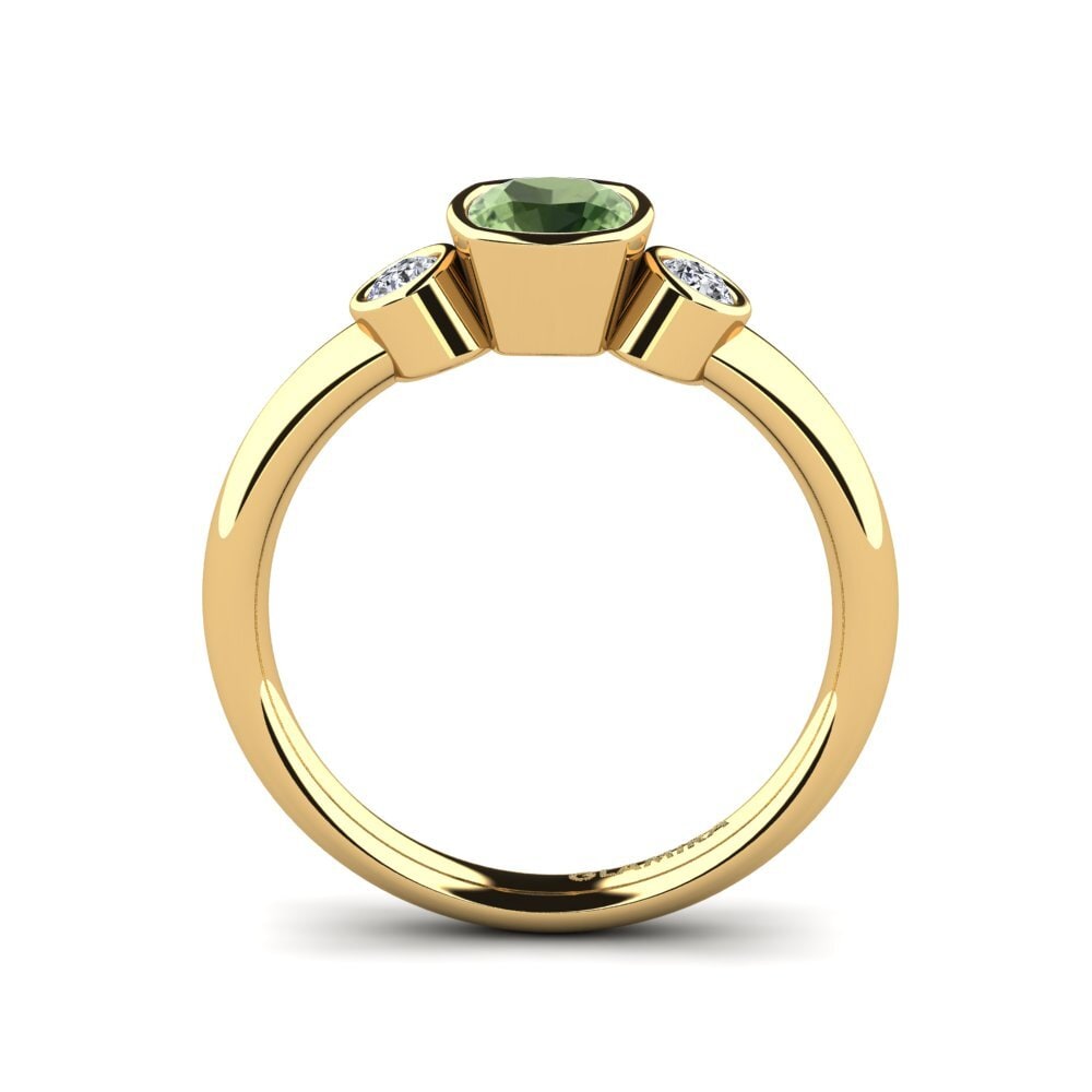 Green Sapphire Engagement Ring Merollia