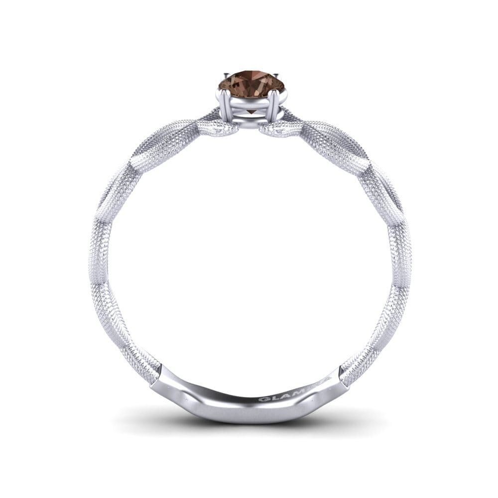 Quartzo fumé Anel de Noivado Merrie