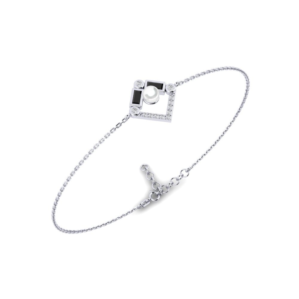 950 Platinum Black Diamond Women's Bracelet Metz