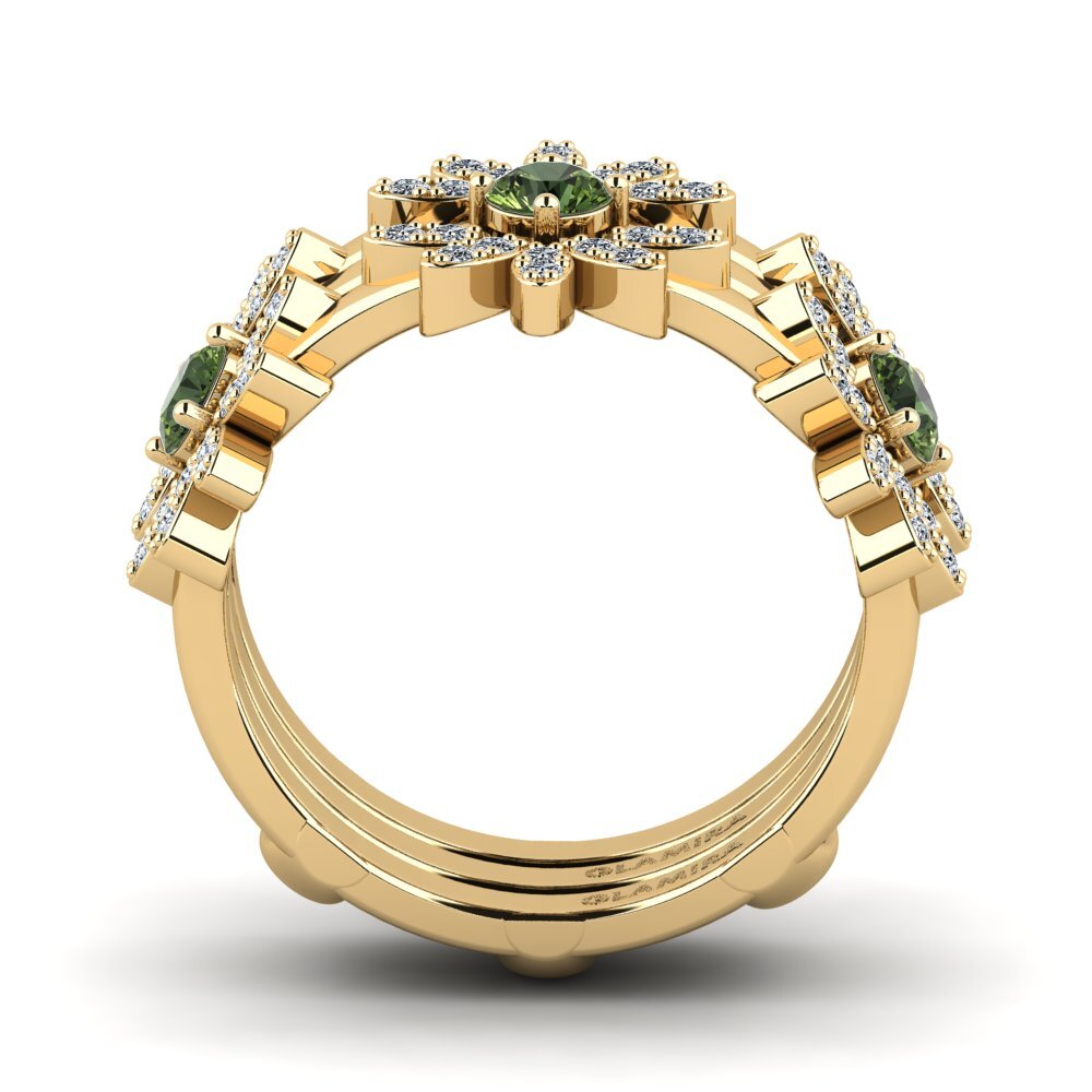 Zafiro Verde Anillo Miceat SET