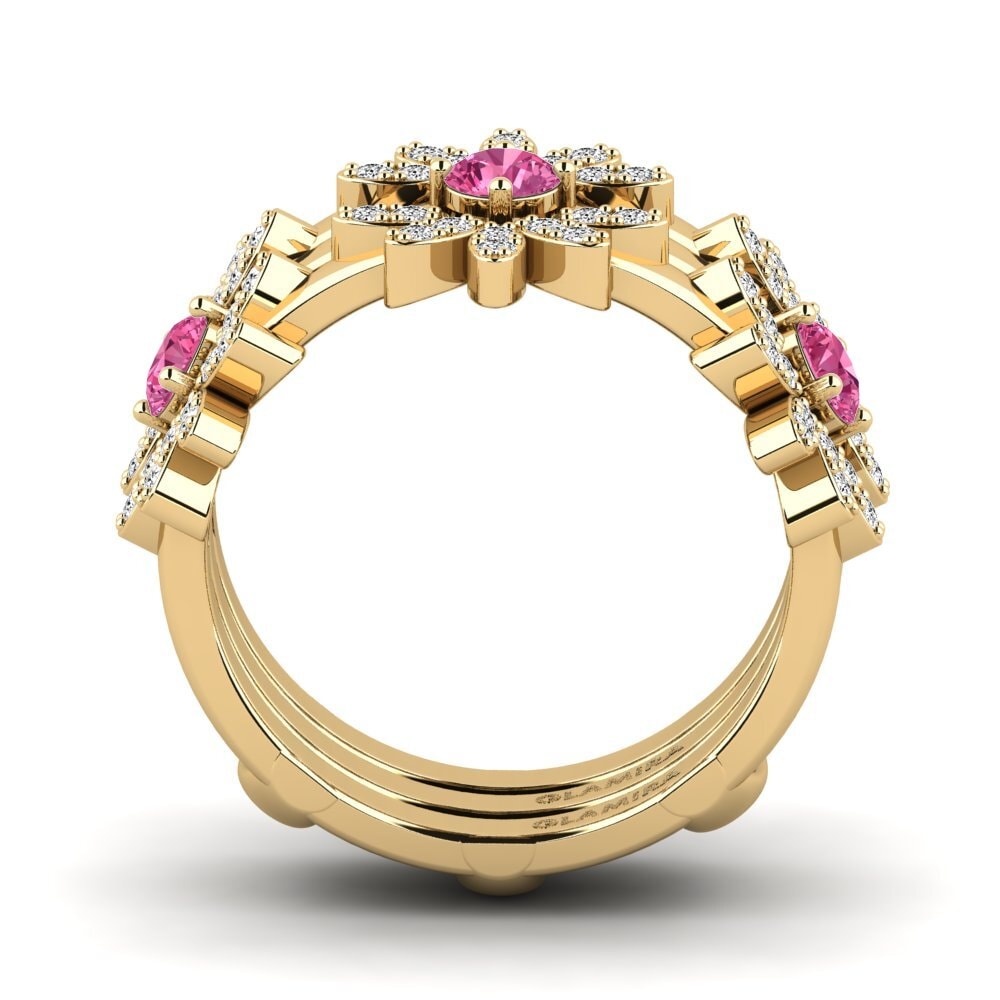 Turmalina rosa Anillo Miceat SET
