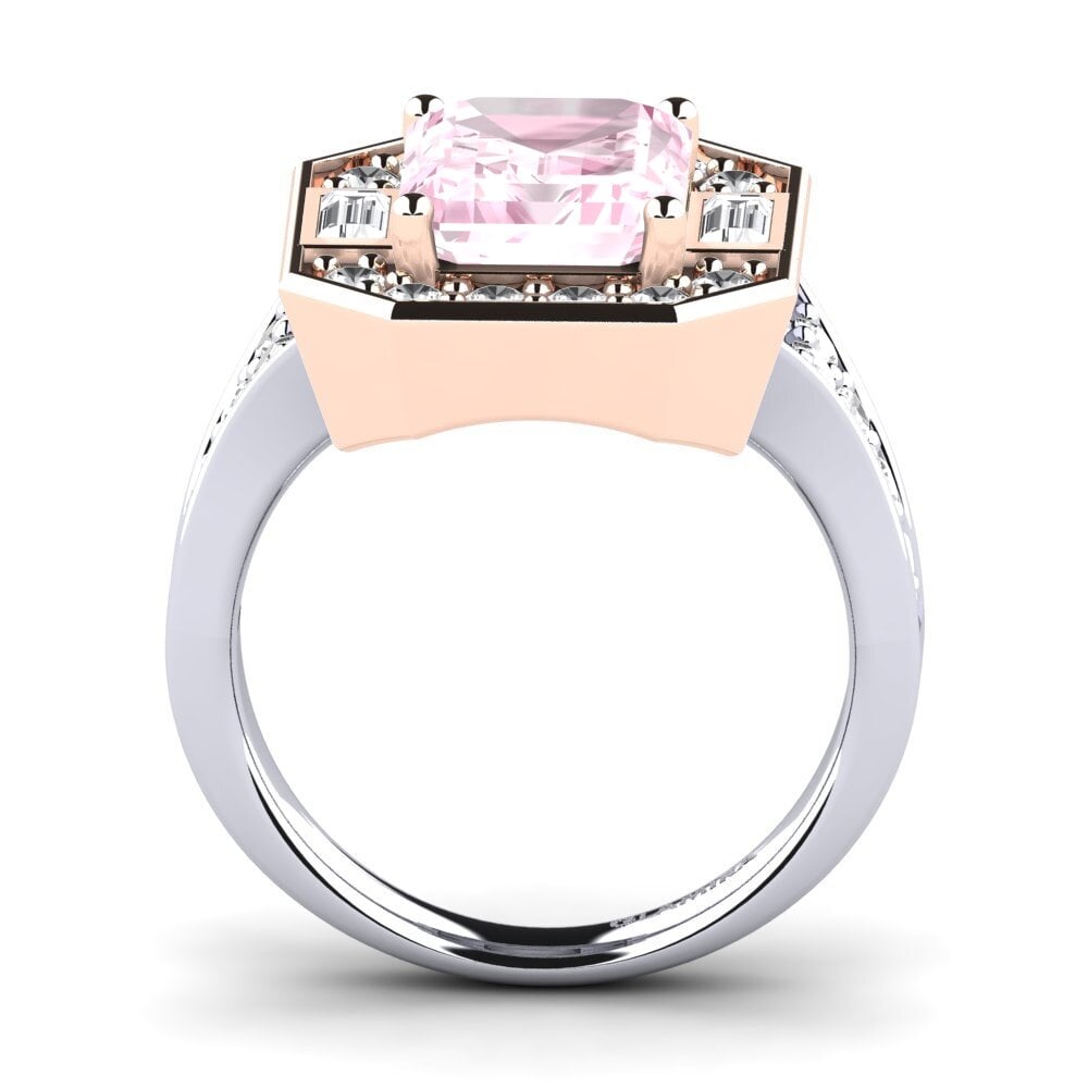 18k Oro Blanco / Rosa Anillo de compromiso Micheyla