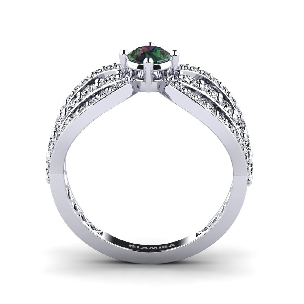 White Silver Mystic Topaz Women's Ring Migea