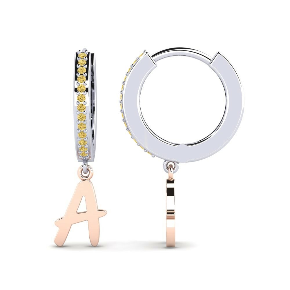 Diamante Amarillo Pendiente de mujer Mindi A