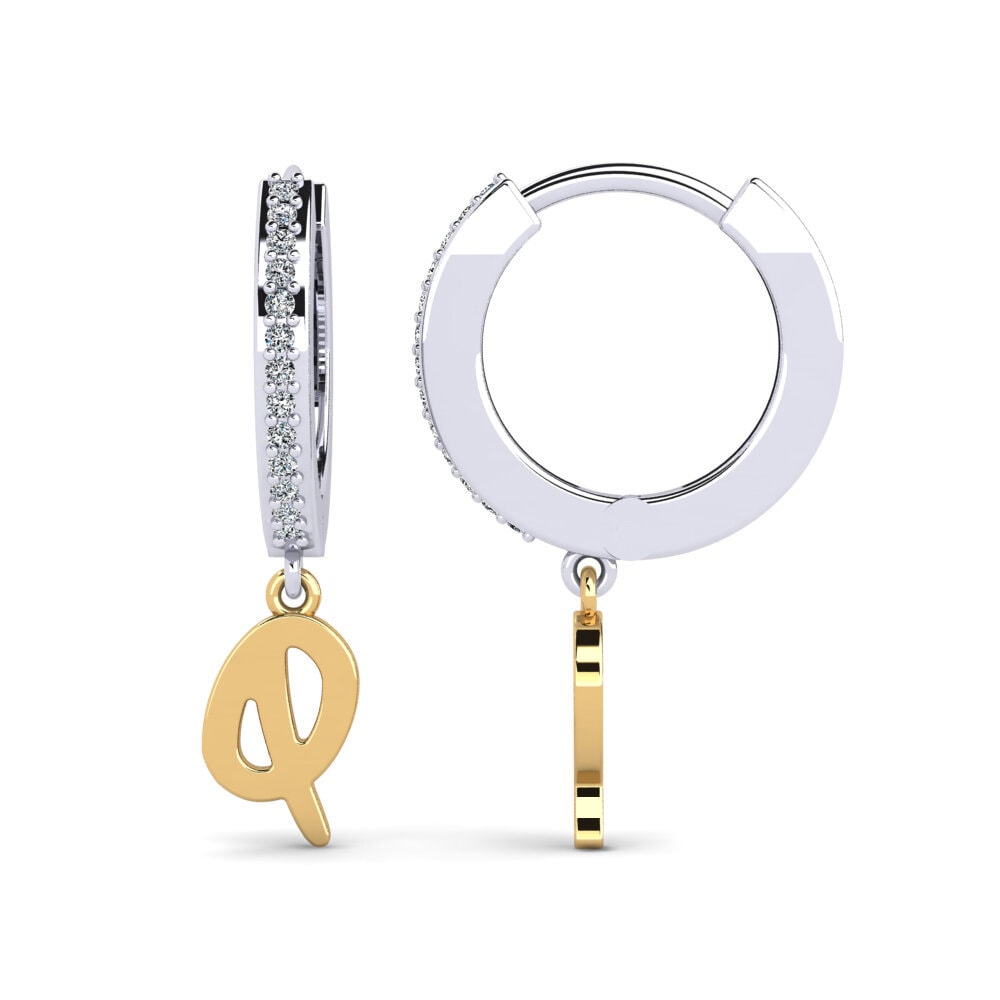 14ct White & Yellow Gold Women's Earring Mindi Q
