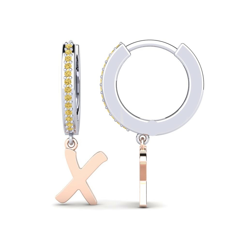Diamante Amarillo Pendiente de mujer Mindi X