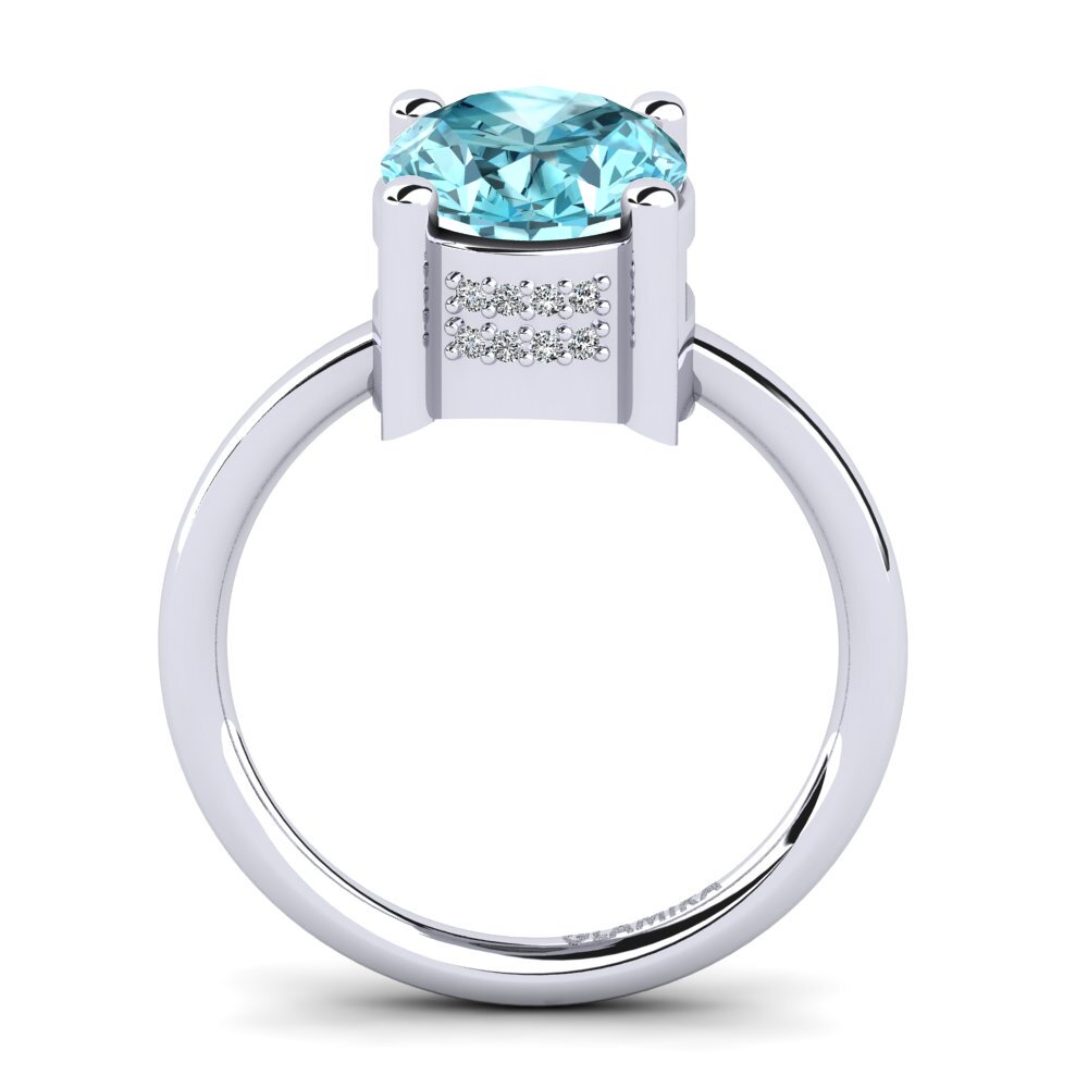 Blue Zircon Engagement Ring Minerva
