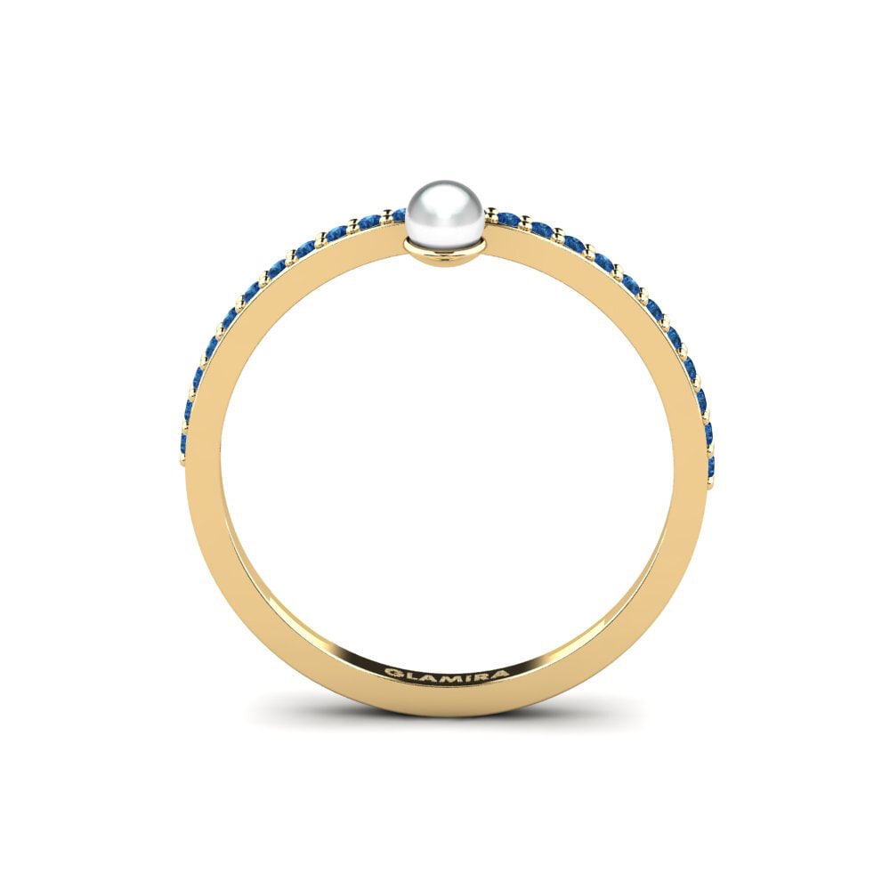Zircônia azul escuro Anel Minimi