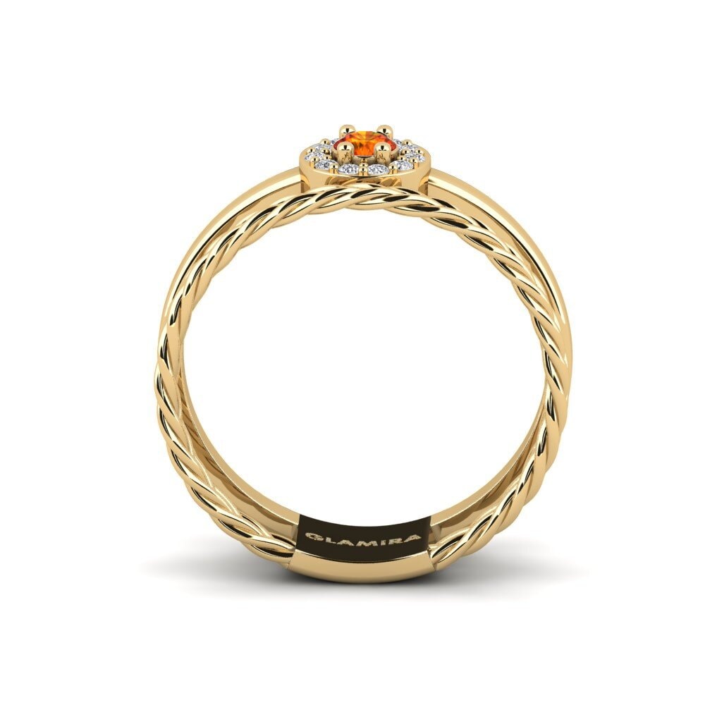 Orangefarbener Saphir Ring Miod