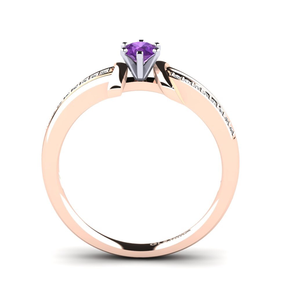 14ct Rose / White Gold Amethyst Engagement Ring Mirabella