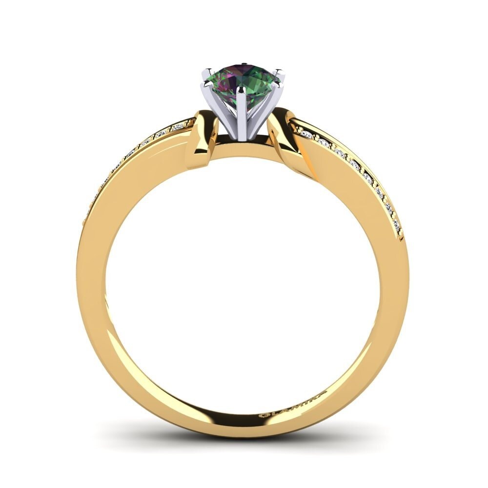 750 Gelb & Weißgold Mystic Topas Verlobungsring Mirabella 0.5crt