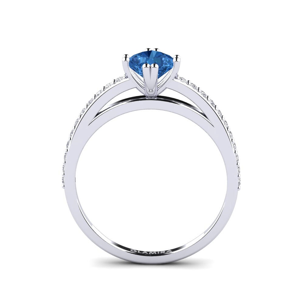 Dark Blue Zirconia Engagement Ring Miramas