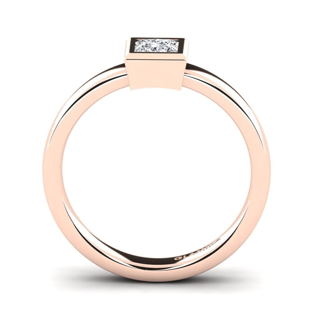 Rotgold 750 Prinzess Verlobungsringe Mireya 0.4 crt