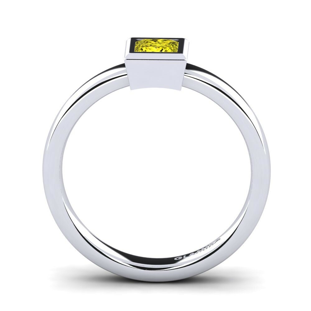 Cincin tunangan Mireya 0.4 crt Berlian Kuning