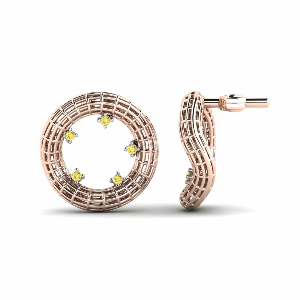 Saphir Jaune Boucle d'oreille femme Mittie