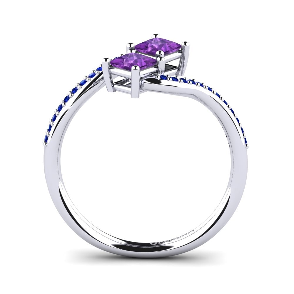 White Silver Engagement Ring Mitzel
