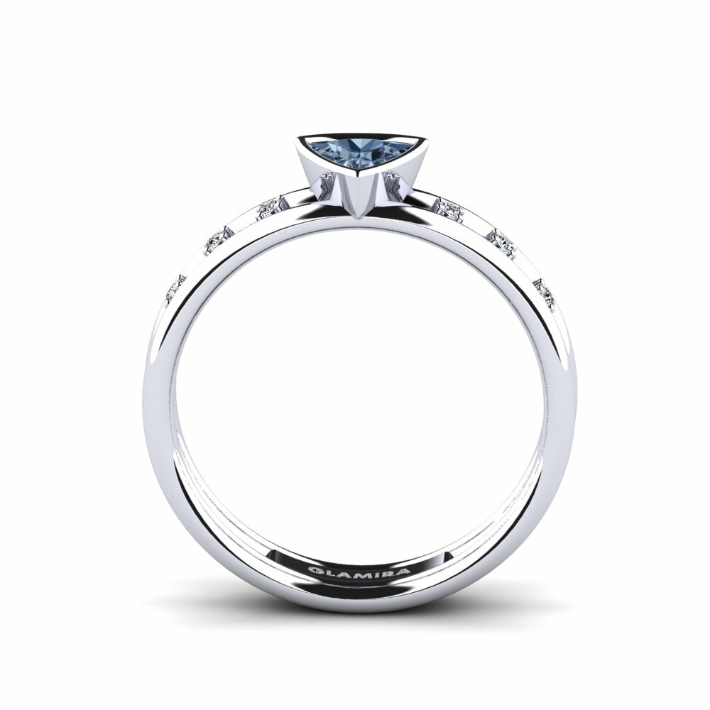 Trillion Diamant Bleu Bague de fiançailles Mitzies